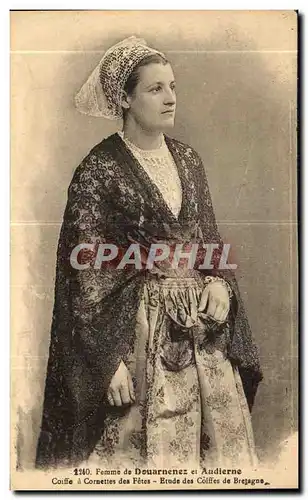 Cartes postales Femme de Douarnenez et Audierne Coiffe a Cornettes des Fetes Etude des Coiffes de Bretagne
