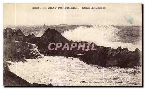 Cartes postales St Quay Portrieux Etude de vagues