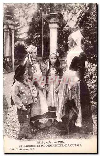 Cartes postales Jeune Fille et Enfante de Plougastel Daoulas Folklore Costume
