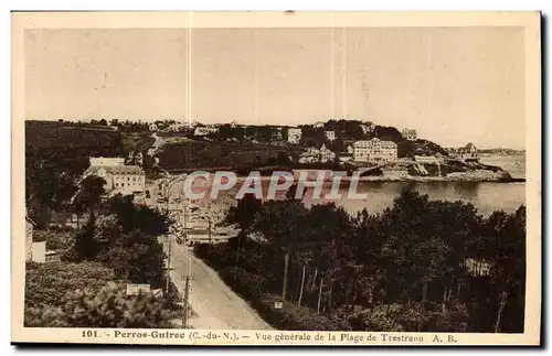 Cartes postales Perros Guirec Vue generale de la Plage de Trestraon