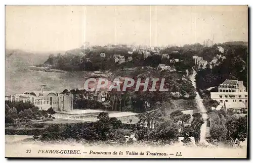 Cartes postales Perros Guirec Panorama de la vallee de Trestraou