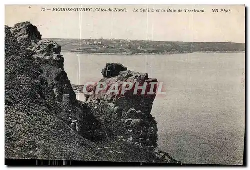 Cartes postales Perros Guirec Le Sphinx et la baie de trestraou