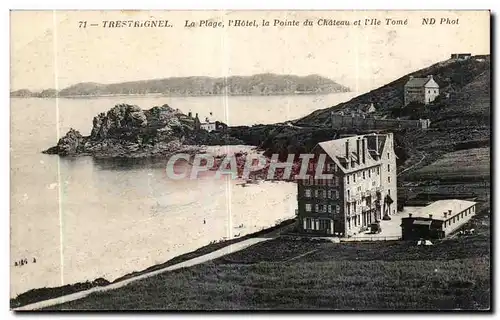 Cartes postales Trestrignel La Plage L Hotel la Pointe du Chateau et L iie Tome