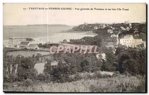 Cartes postales Trestaou en Perros Guirec Vue generale de Trestaou et au Join L lle Tome