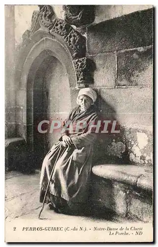 Cartes postales Perros Guirec Notre Dame de la Clarte Le Porche Folklore Costume Femme