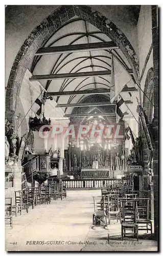 Cartes postales Perros Guirec (Cote du Nord) Interieur d de I Eglise