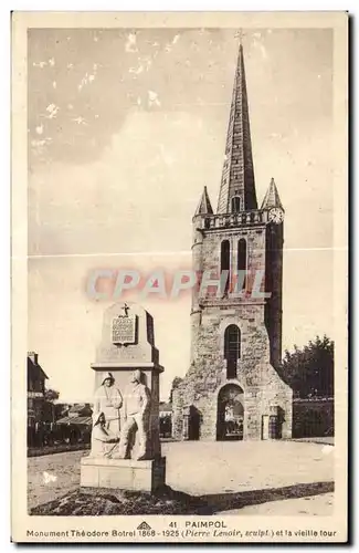 Cartes postales Paimpol Monument Theodore Botrel (Pierre Lenoir sculpt() et la vieille tour