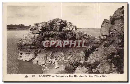 Cartes postales Loguivy Rochers du Roe Hir dans le fon I lle a Bois