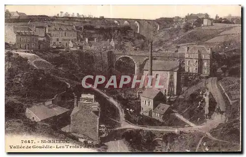 Cartes postales Saint Brieuc Vallee de Gouedic Les Trois Points