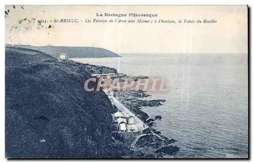 Cartes postales Saint Brieuc Les Falaises de L Anse Aux Moines a L Horizon la pointe du Roselier