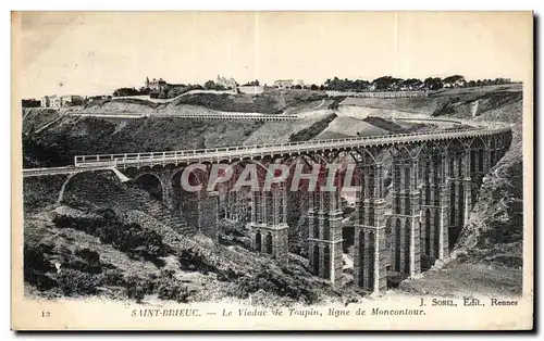 Ansichtskarte AK Saint Brieuc Le Viaduc de Toupin Ligne De Moncontour