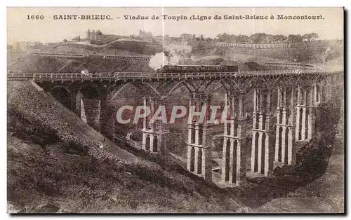 Cartes postales Saint Brieuc Viaduc de Toupin (Ligne de Saint Brieuc a Moncontour) Train