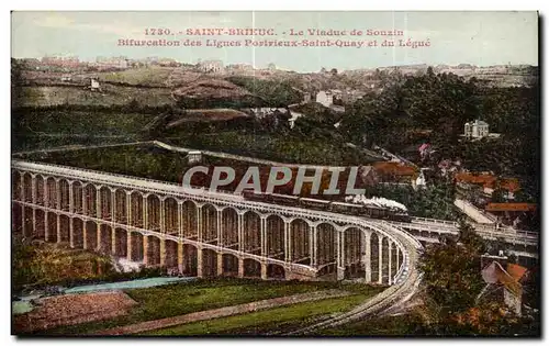 Cartes postales Saint Brieuc Le Viaduc de Souzin Bifurcation des Lignes Poririeux Saint Quay et du Legue Train