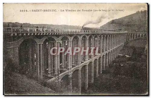 Cartes postales Saint Brieuc Le Viaduc de Souzin TRain