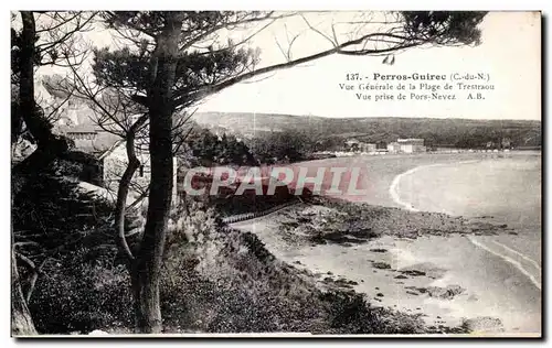 Cartes postales Perros Guirec Vue Generale de la Plage de Trestraou Vue prise de Pors Nevez