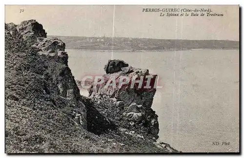 Ansichtskarte AK Perros Guirec (Cote du Nord) Le Sphinx et la Baie de Trestraou