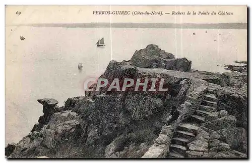 Ansichtskarte AK Perros Guirec(Cotes du Nord) Rochers de la Pointe du Chateau