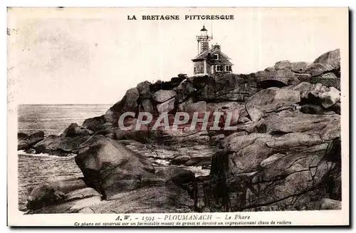 Ansichtskarte AK La Bretagne Ploumanach Le phare Ce phare est construit sur un formidable massif de Granit