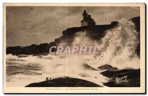 Cartes postales Ploumanach Le Phare Par Gros Temps