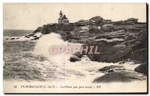 Cartes postales Ploumanach Le Phare Par Gros Temps