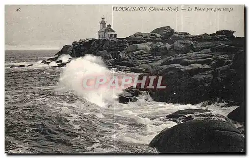 Ansichtskarte AK Ploumanach(Cotes du Nord) Le Phare Par gros temps