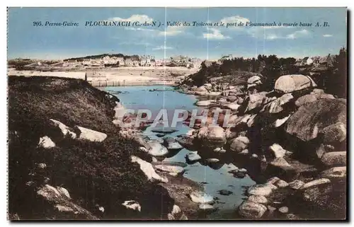 Cartes postales Perros Guiree Ploumanach Vallee des Troieros et le port de Ploumanach a maree basse