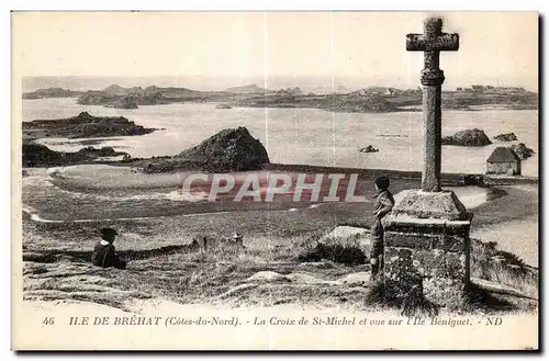 Ansichtskarte AK Ile de Brehat (Cotes du Nord) La Croix de St Michel et vue sur l lle Beniguet