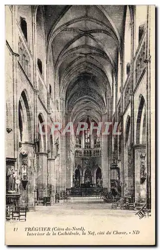 Ansichtskarte AK Treguier(Cotes du Nord) Interieur de la Cathedrale la Nef cote du Choeur