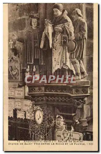 Ansichtskarte AK Treguier Eglise de Minihy Statue Saint Yves Riche et le Pauvre
