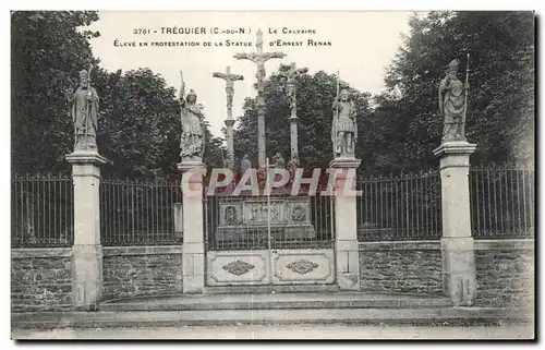 Ansichtskarte AK Treguier Le Calvaire Eleve en protestation de la Statue d Ernest Renan