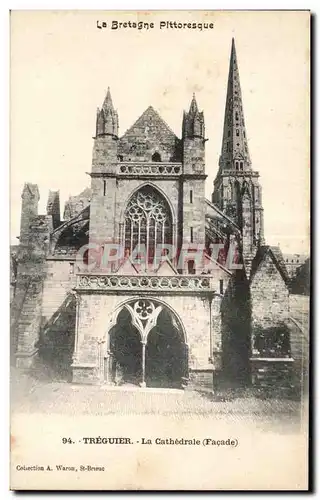 Ansichtskarte AK La Bretagne Pittoresque Treguier La Cathedrale (Facade)