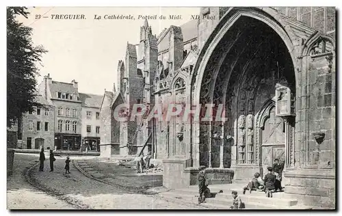 Cartes postales Treguier La Cathedrale Portail du Midi Enfants