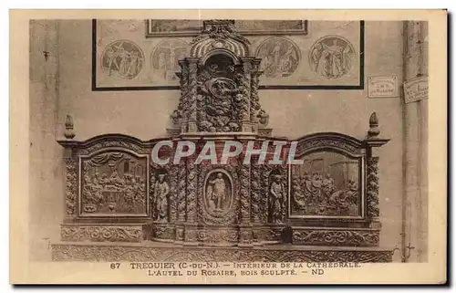 Cartes postales Treguier Interieur de la Cathedrale l Autel du Rosaire Bois Sculpte