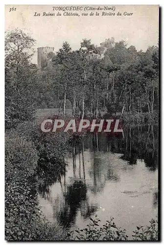 Cartes postales Tonquedec Les Ruines du Cbateau Vue de la Riviere du Guer