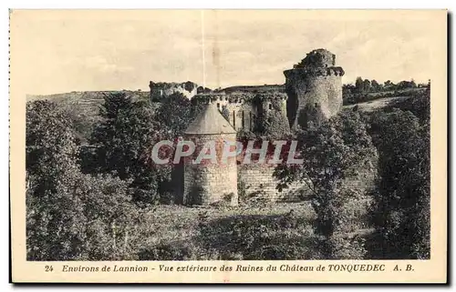 Cartes postales Environs de Lannion Vue exterieure des Ruines du Chateau de Tonquedec