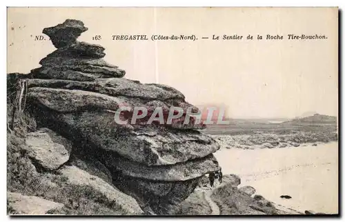 Ansichtskarte AK Tregastel Le Sentier de la Roche Tire Bouchon