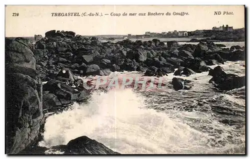 Ansichtskarte AK Tregastel Coup de mer aux Rochers du Gouffre