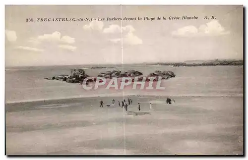 Ansichtskarte AK Tregastel Le Rocher Devant la Plage de la Greve Balance