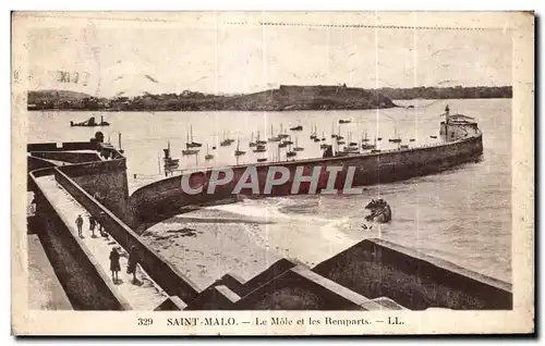 Ansichtskarte AK Saint Malo Le Mole et Les Remparts