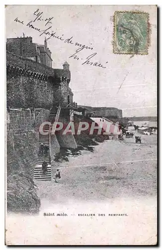 Ansichtskarte AK Saint Malo Escalier Des Remparts