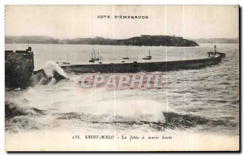 Cartes postales Saint Malo La Jetee a Maree haute