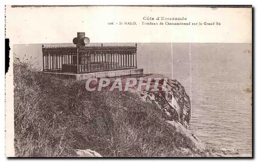 Cartes postales Cote d Emeraude St Malo Tombeau de Chateaubriand sur le Grand Be