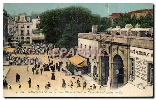 Cartes postales Saint Malo La Place Chateaubriand Chateaubriand square