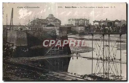 Cartes postales Saint Malo Le Pont Roulant a Maree Basse