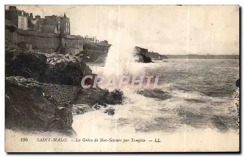 Ansichtskarte AK Saint MAlo La Greve de Bon Secours par Tempete