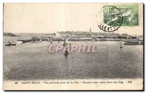 Ansichtskarte AK Saint Malo Vue generale prise de la Cite General view taken from the City