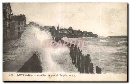 Ansichtskarte AK Saint Malo Le Sillon un jour de Tempete