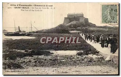 Cartes postales Cote D Emeraude Emerald Coast Saint Malo Le Fort du Petit Be The Fort of the Little Be Bateau