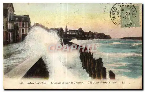 Ansichtskarte AK Saint Malo Le Sillon un jour de Tempile The Sillon during a Storm