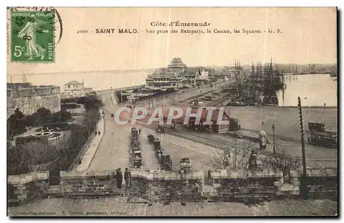 Cartes postales Cote d emeraude Saint Malo Vue prise des Remparts le Casino les Squares